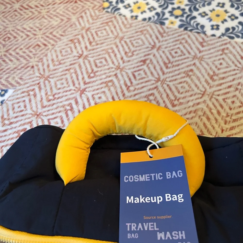 Blue & Yellow Makeup Organizer Bag